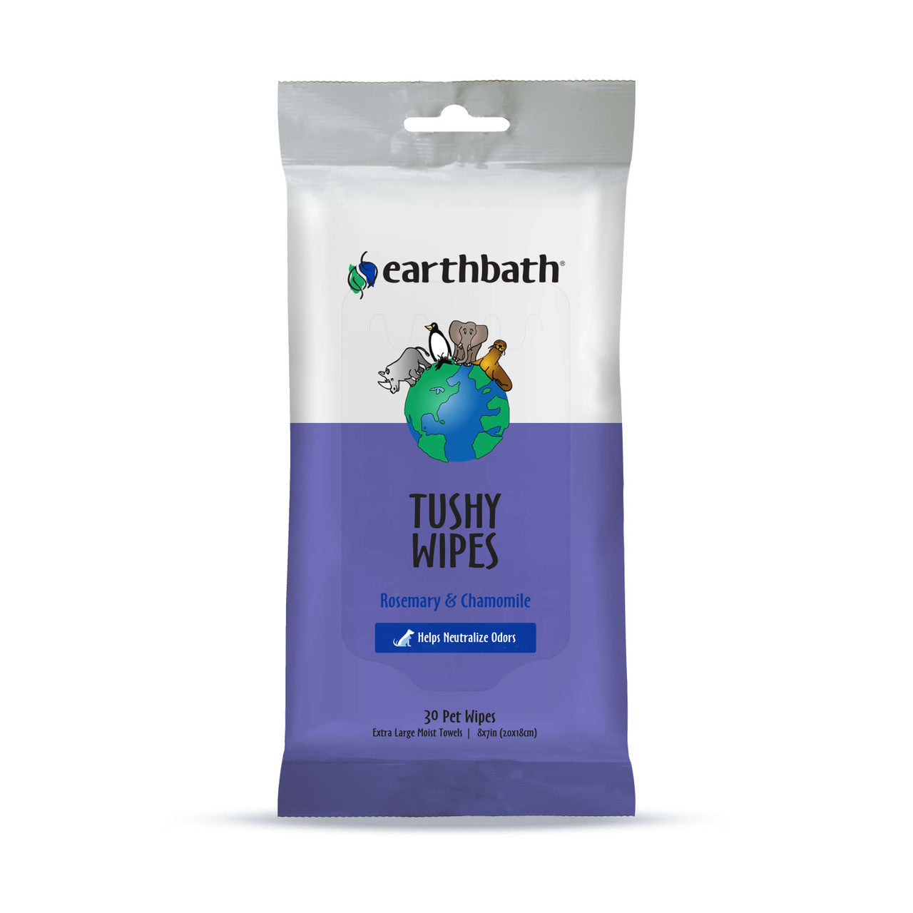 Earthbath Tushy Wipes, Rosemary & Chamomile 30ct