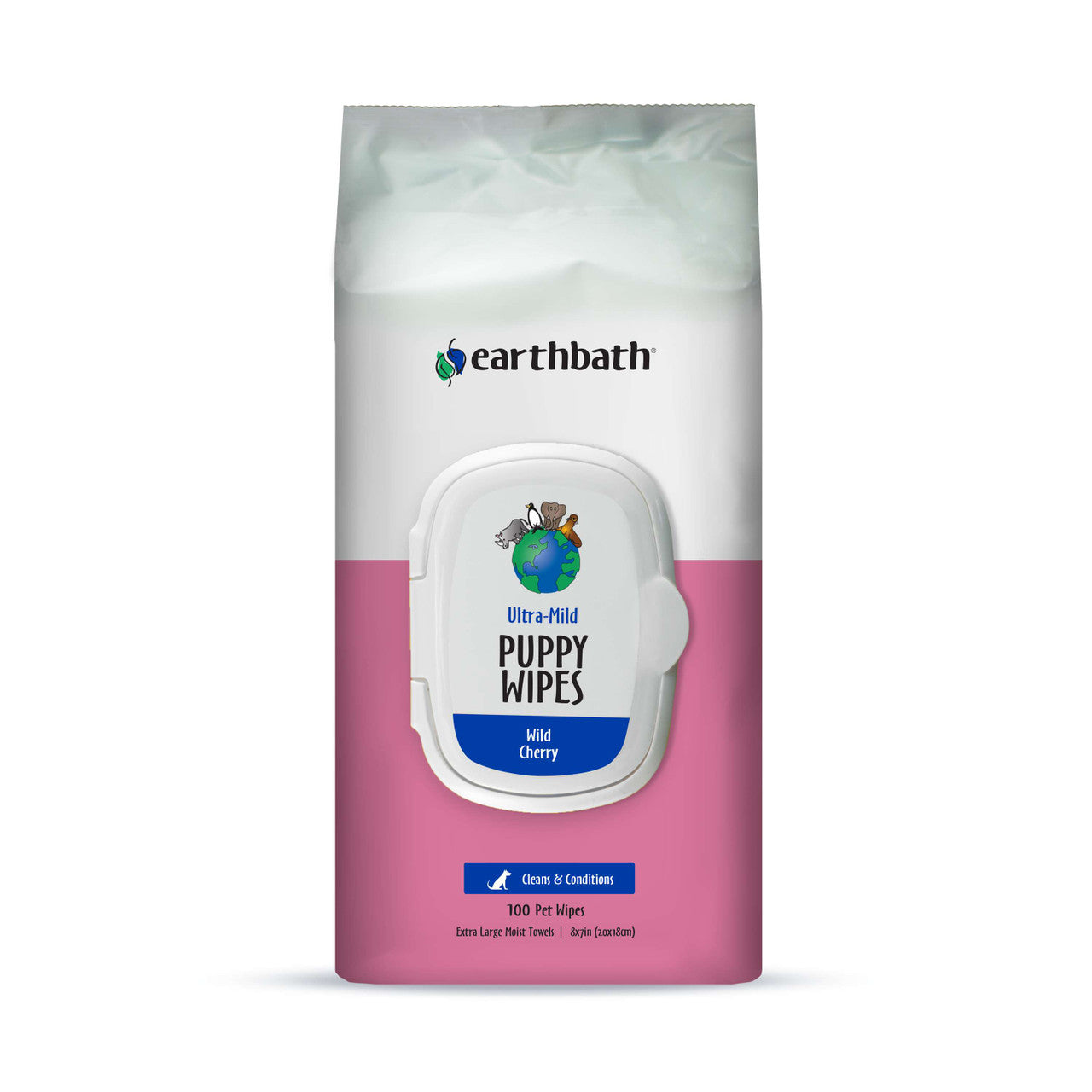 Earthbath Ultra-Mild Puppy Wipes, Wild Cherry 100ct