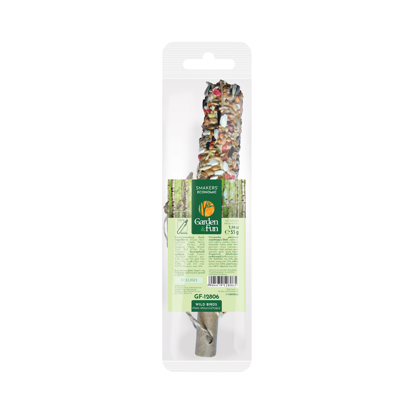 A & E Cages Smakers Garden & Fun Economic Food Stick for Wild Birds 20ea/1.94 oz 644472009514