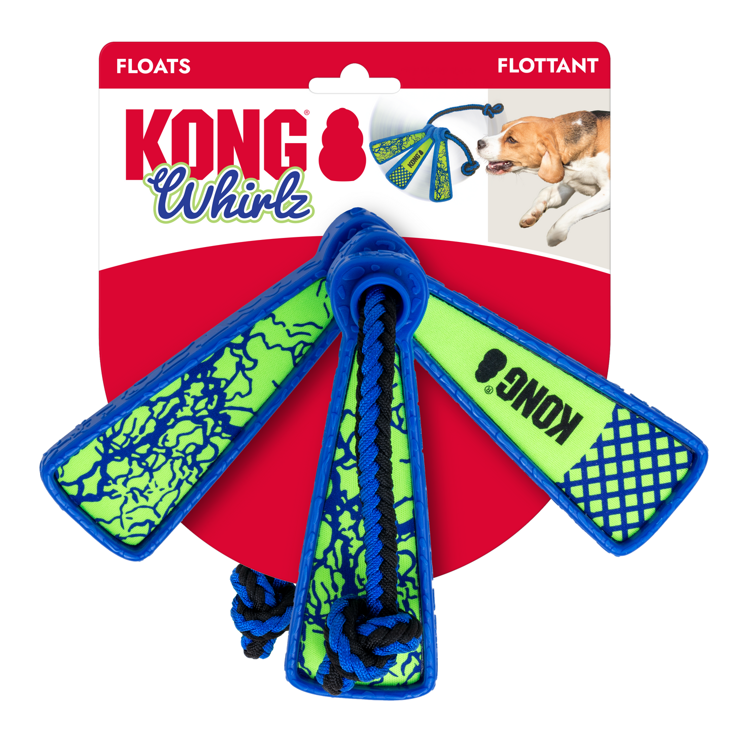 KONG KONG Whirlz Rope Dog Toy Medium/Large 035585533315