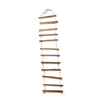 A & E Cages Natural Wood Rope Ladder Large 644472117653