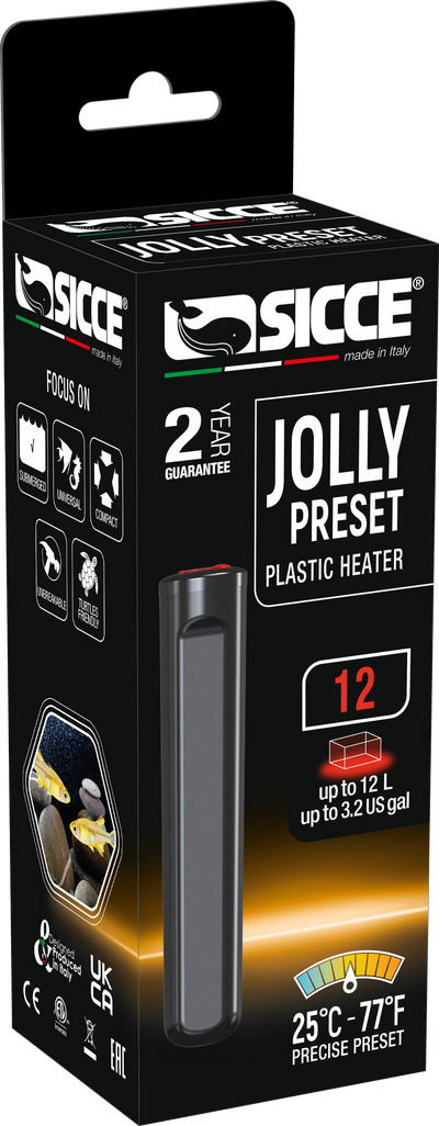Sicce Jolly Preset Submersible Plastic Heater 12 W 8011469977125