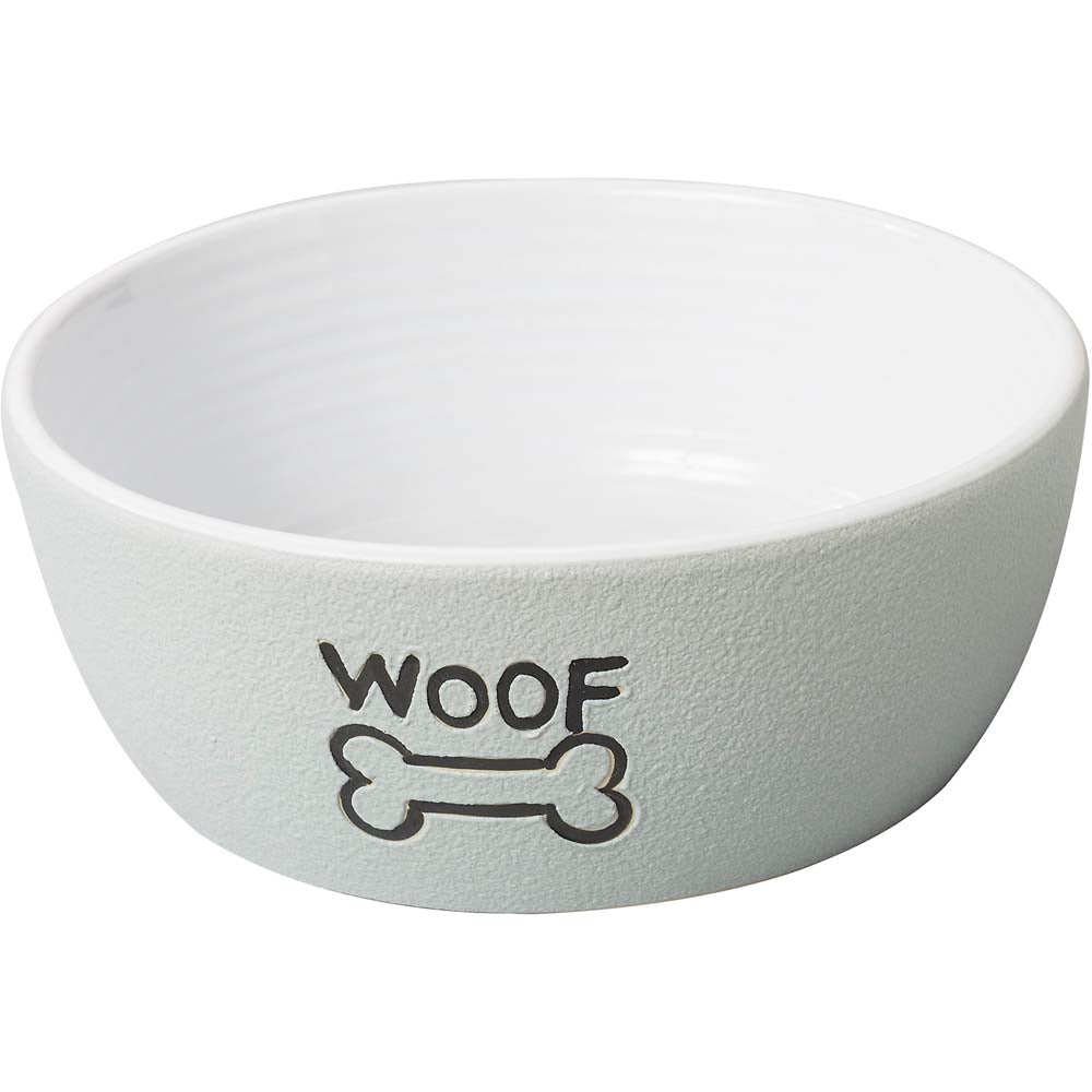 Spot Nantucket Woof Dog Bowl Grey 7 in 077234585467