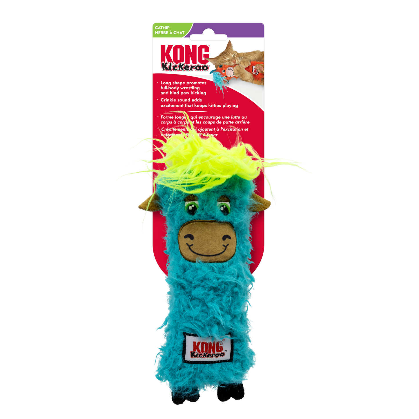 KONG KONG Kickeroo Highland Cow Cat Toy Assorted Color 035585534039