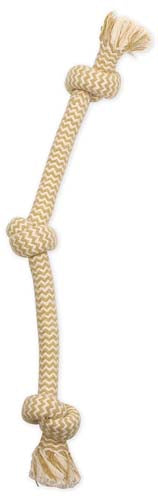 Mammoth Pet Products Flossy Chews EXTRA Peanut Butter Scented Dog Toy 3 Knot Tug Medium, 20 in 746772257128