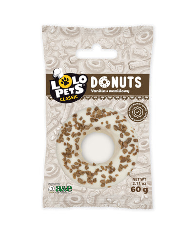 A & E Cages LoLo Pets Bakery Gourmet Donut Dog Treat Vanilla 644472006155