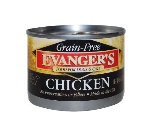 Evanger’s Grain - Free Wet Dog & Cat Food Chicken 6oz 24pk