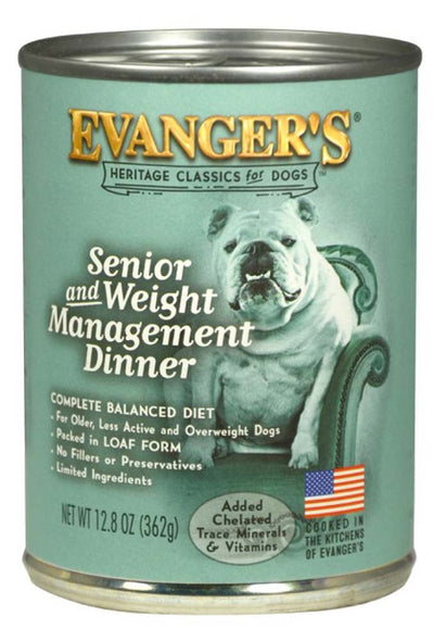Evanger's Heritage Classic Senior/Weight Management Wet Dog Food Chicken 12.8oz 12pk