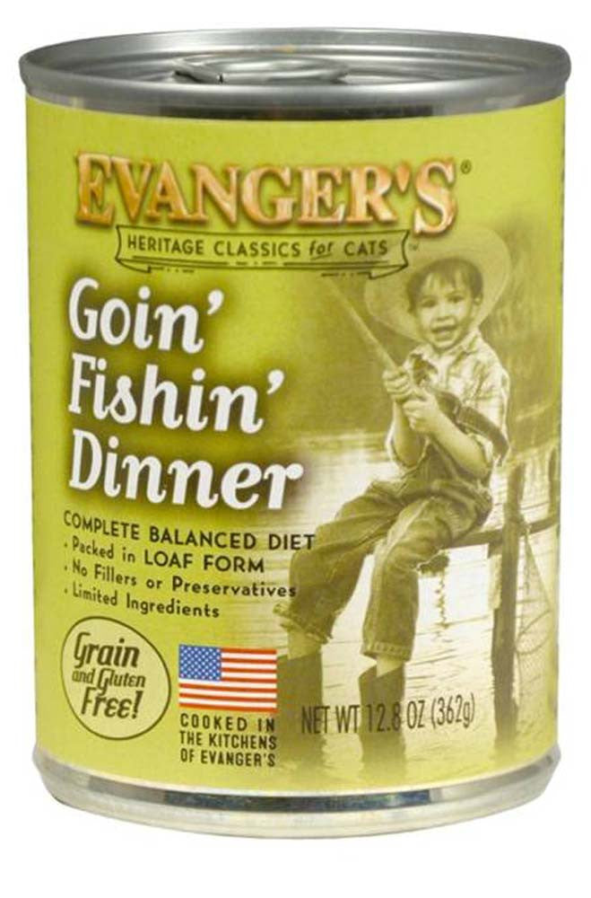 Evanger's Heritage Classic Wet Cat Food Goin' Fishin' 12.8oz 12pk