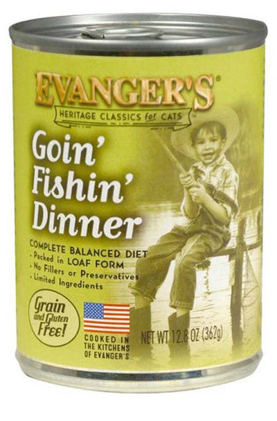 Evangerâs Heritage Classic Wet Cat Food Goinâ Fishinâ 12.8oz 12pk