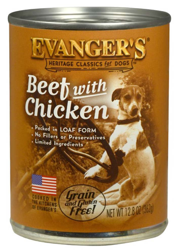 Evanger's Heritage Classic Wet Dog Food Beef w/Chicken 12.8oz 12pk