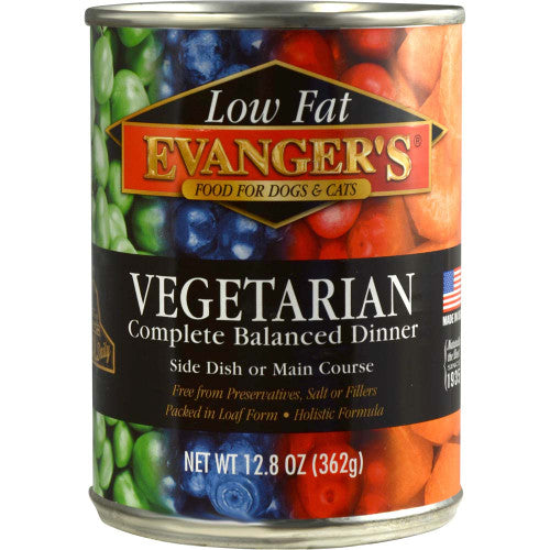 Evanger’s Super Premium Wet Dog & Cat Food Vegetarian 12.8oz 12pk