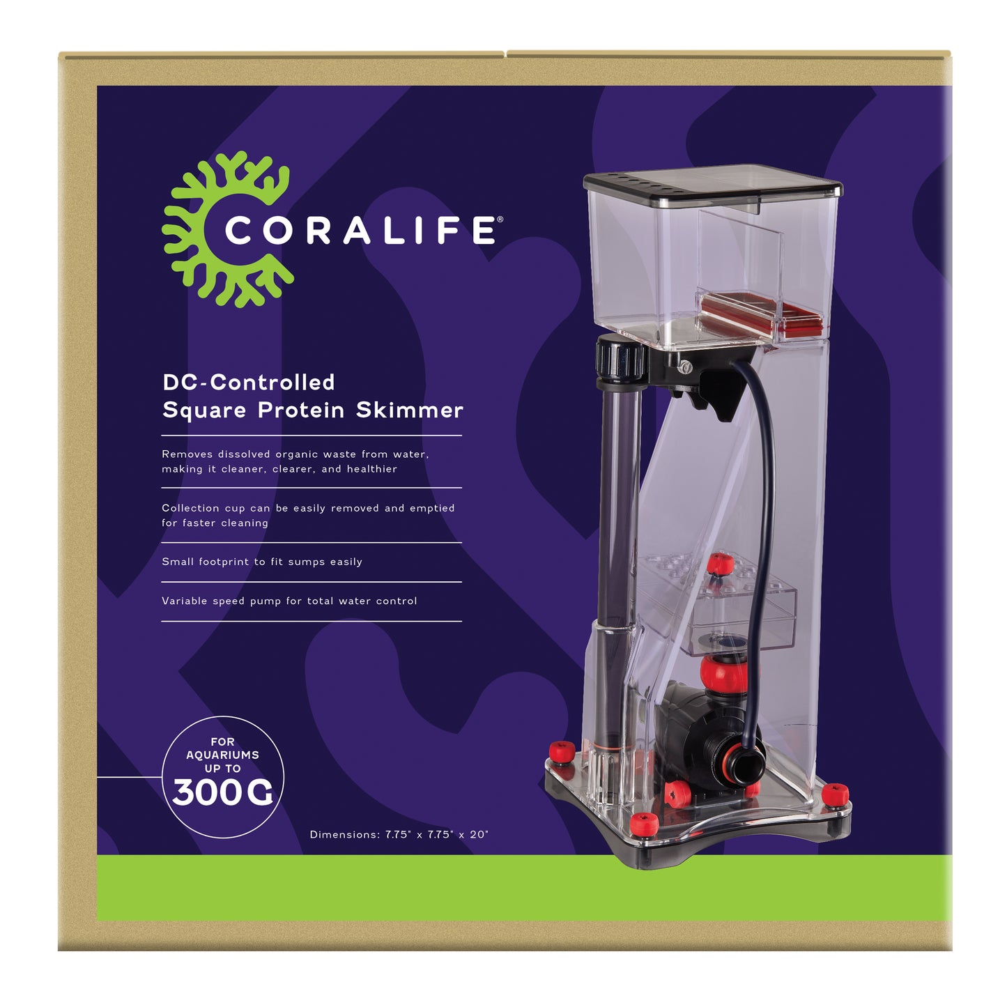 Coralife DC-Controlled Square Protein Skimmer 300 g 096316002838