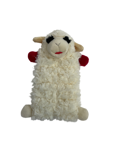 Multipet Lamb Chop Squeaker Mat Dog Toy White 9 in 784369487015