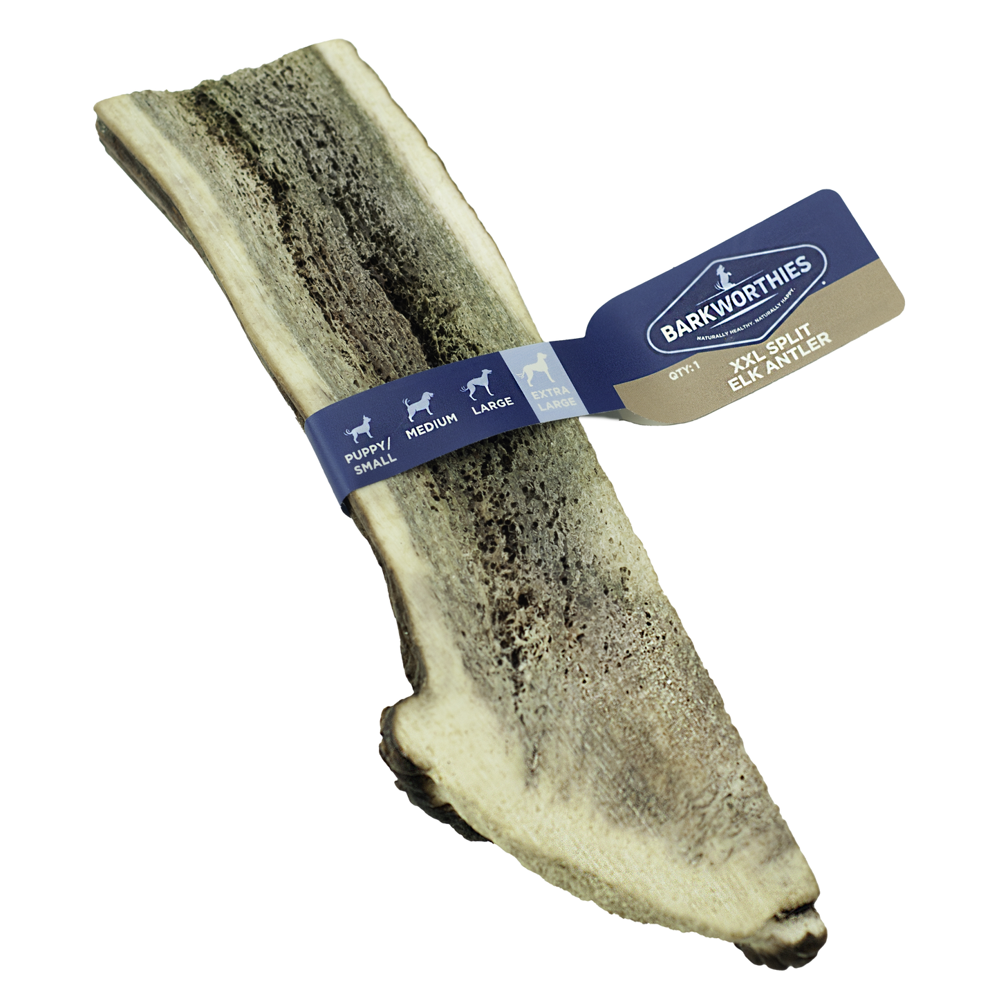 Barkworthies Split Elk Antler Dog Treat 2X-Large 840139126741