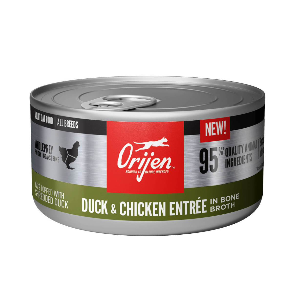 Orijen Pâté w/Shreds Canned Cat Food Duck & Chicken 24ea/3 oz 064992719388