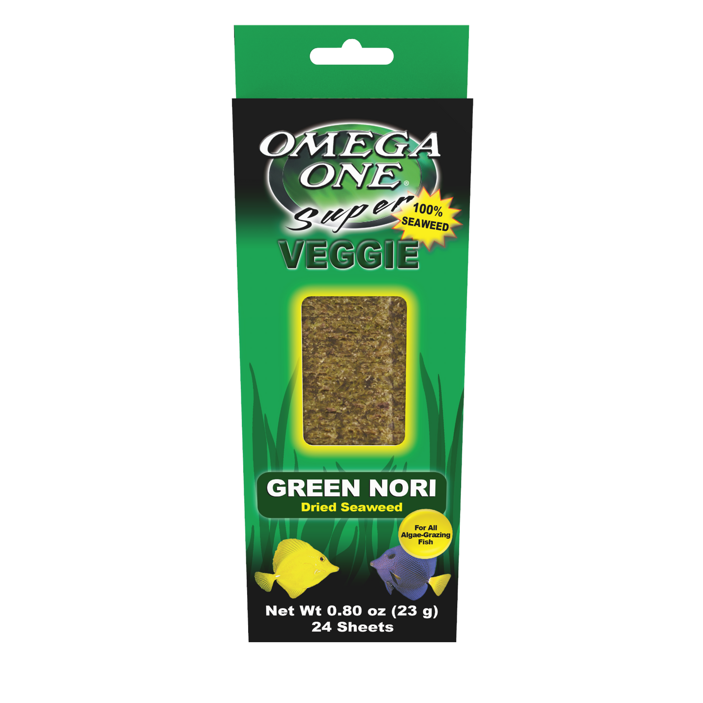 Omega One Super Veggie Green Nori Dried Seaweed Fish Food 24 pk 098220074116