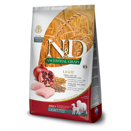 FARMINA N&D Ancestral Low Grain Dog Chicken & Pomegranate Light Medium Maxi 26.4 Lb