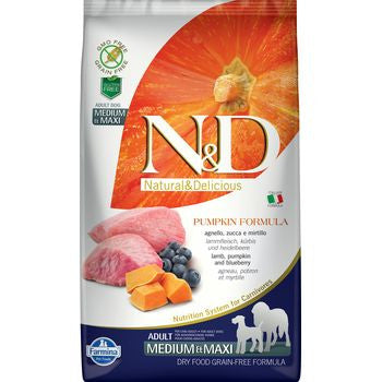 Farmina N&d Grain-free Pumpkin Lamb & Blueberry Adult Dog Medium & Max 5.5lb {L+1x }{R} 8010276033284