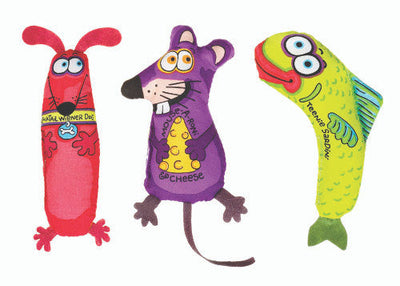 FAT CAT Classic Appeteasers Catnip Toy Multi - Color One Size 2 Pack