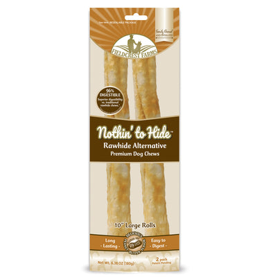 Fieldcrest Farms Nothin' to Hide Peanut Butter Roll Dog Treat 10in LG 2pk