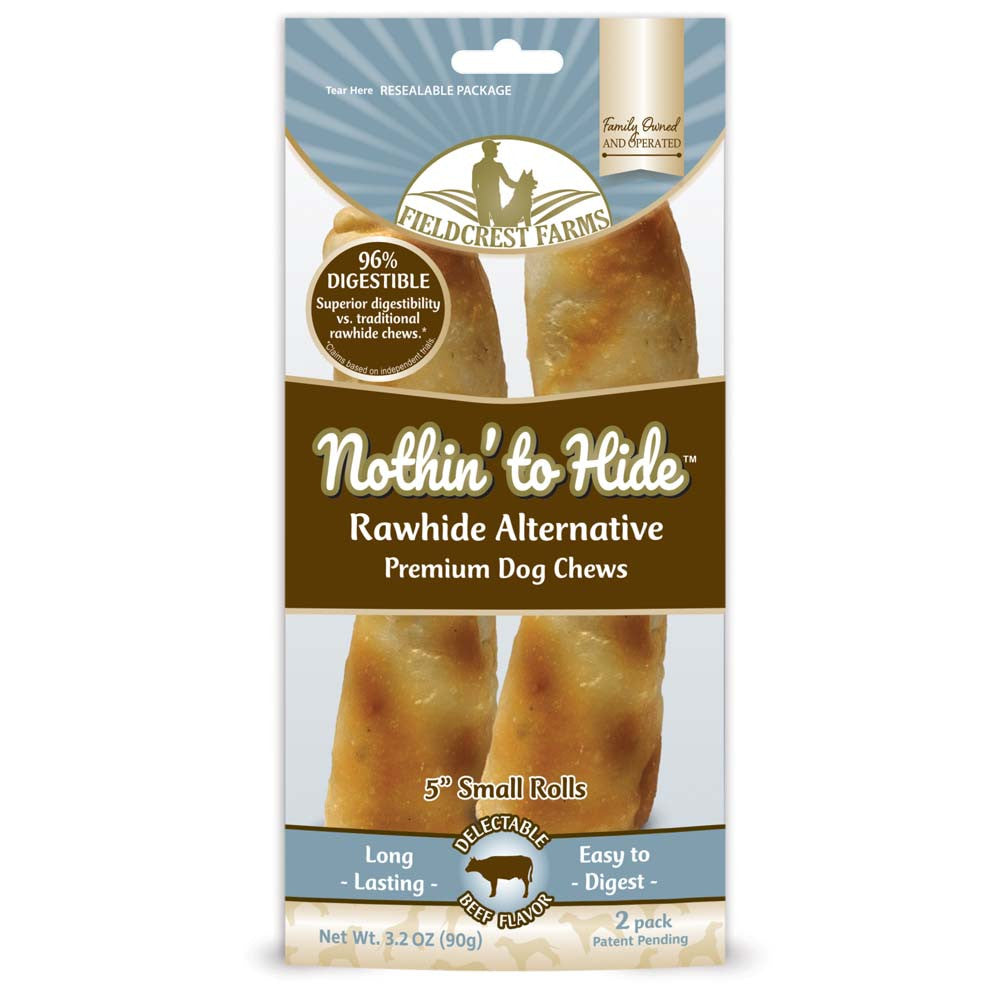 Fieldcrest Farms Nothin' To Hide Roll Dog Treat Beef 5in SM 2pk