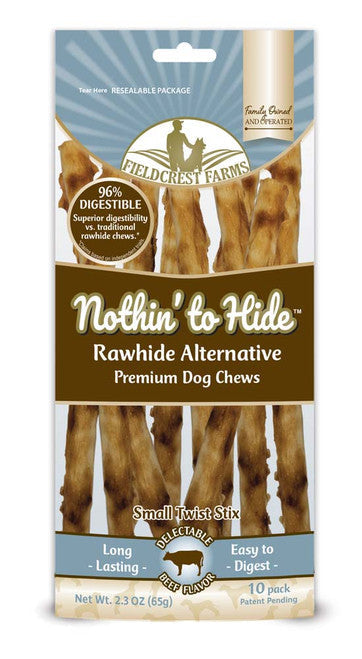 Fieldcrest Farms Nothin’ To Hide Twist Stix Dog Treat Beef 10pk