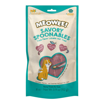 Meowee! Savory Spoonables Cat Treats Salmon, Tuna, & Krill 3.9 oz 615650000104
