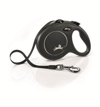 Flexi Classic Nylon Cord Dog Leash Black 16ft LG up to 132lb