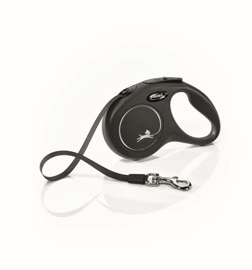 Flexi Classic Nylon Cord Dog Leash Black 16ft SM up to 33lb