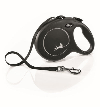 Flexi Classic Nylon Cord Dog Leash Black 26ft LG up to 110lb
