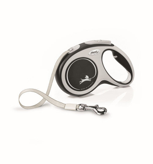 Flexi New Comfort Retractable Tape Dog Leash Grey 16ft MD up to 55lb