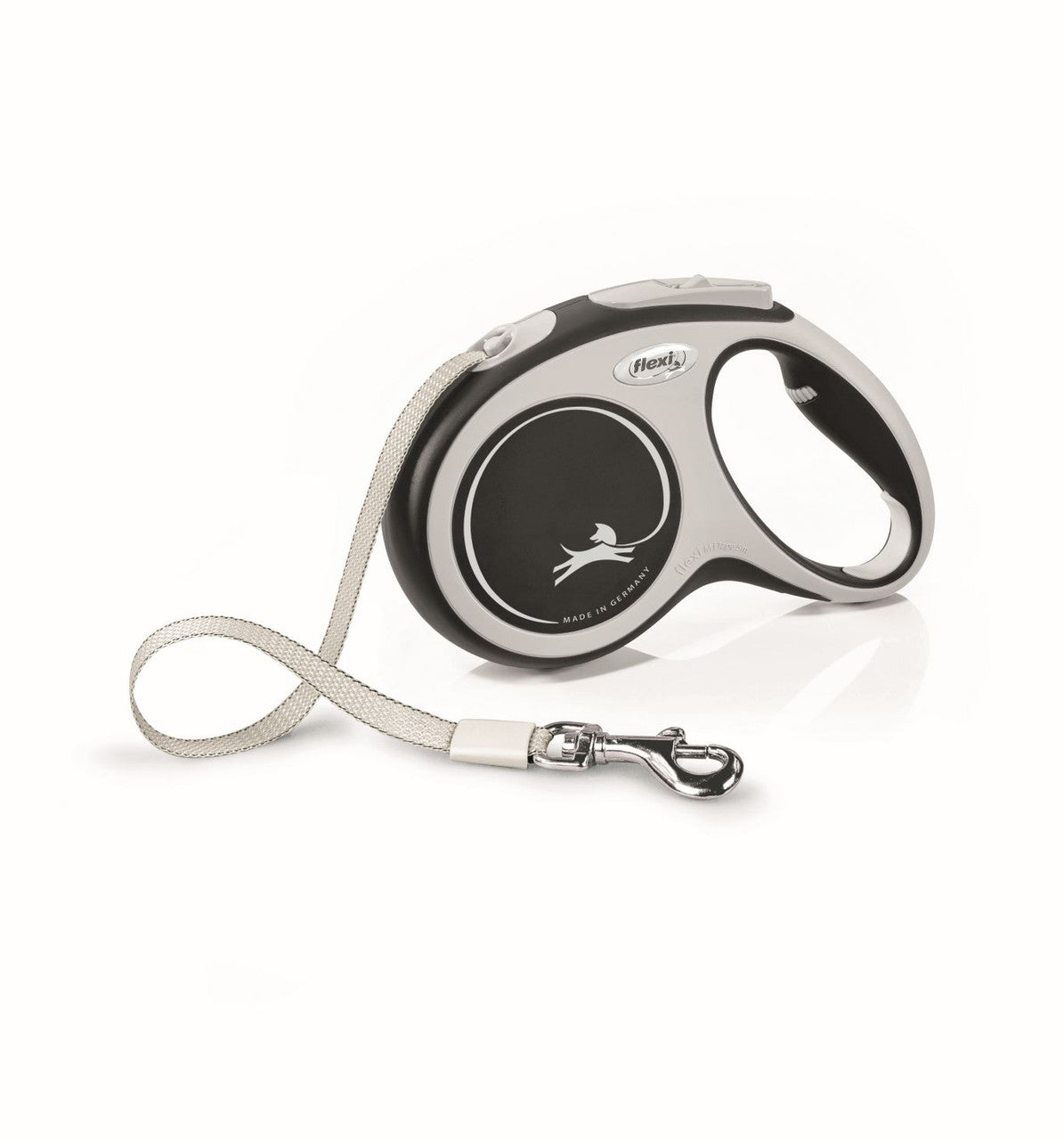 Flexi New Comfort Retractable Tape Dog Leash Grey 16ft MD up to 55lb