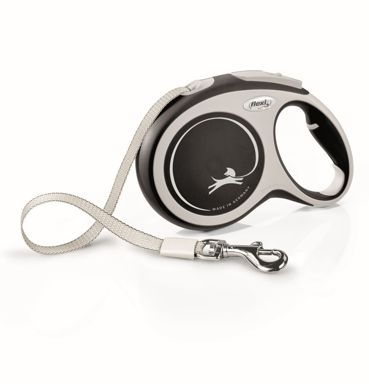 Flexi New Comfort Retractable Tape Dog Leash Grey 26ft LG up to 110lb