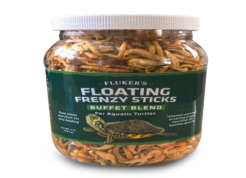 Fluker’s Buffet Blend Aquatic Turtles Floating Frenzy Sticks Freeze Dried Food 6 oz - Reptile