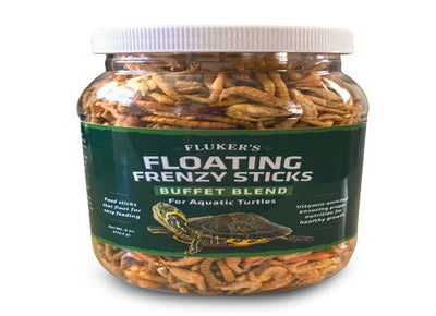 Fluker’s Buffet Blend Aquatic Turtles Floating Frenzy Sticks Freeze Dried Food 6 oz - Reptile