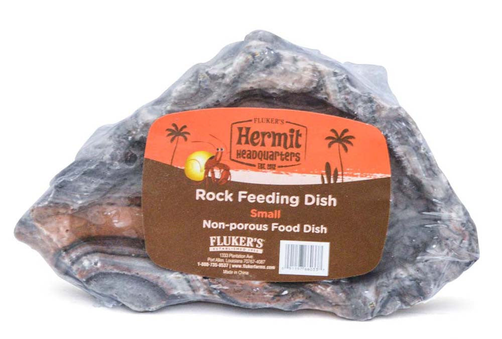Fluker's Hermit Crab Rock Feeding Dish Black SM