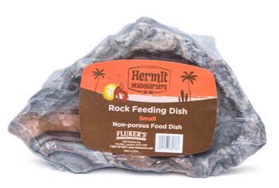 Fluker's Hermit Crab Rock Feeding Dish Black SM