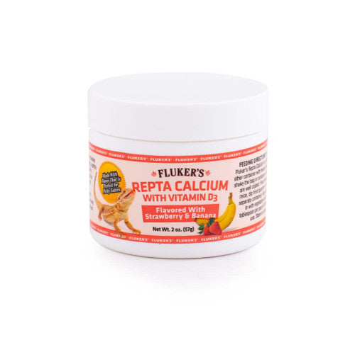 Flukerās Repta Strawberry - Banana Flavored Calcium with Vitamin D3 2 oz - Reptile