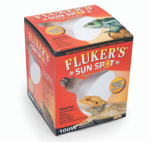Flukerās Sun Spot Mercury Vapor Bulb White 100 Watt - Reptile