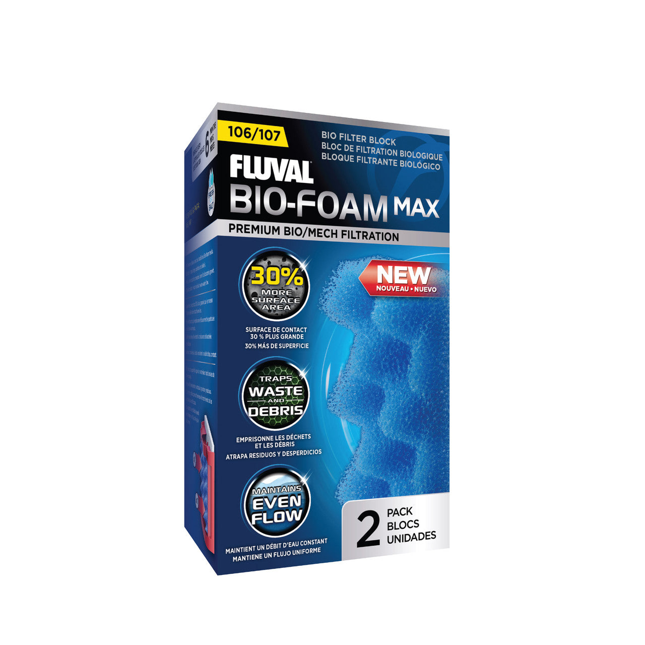 Fluval 107 Blue BioFoam MAX, 2 pcs 015561101875