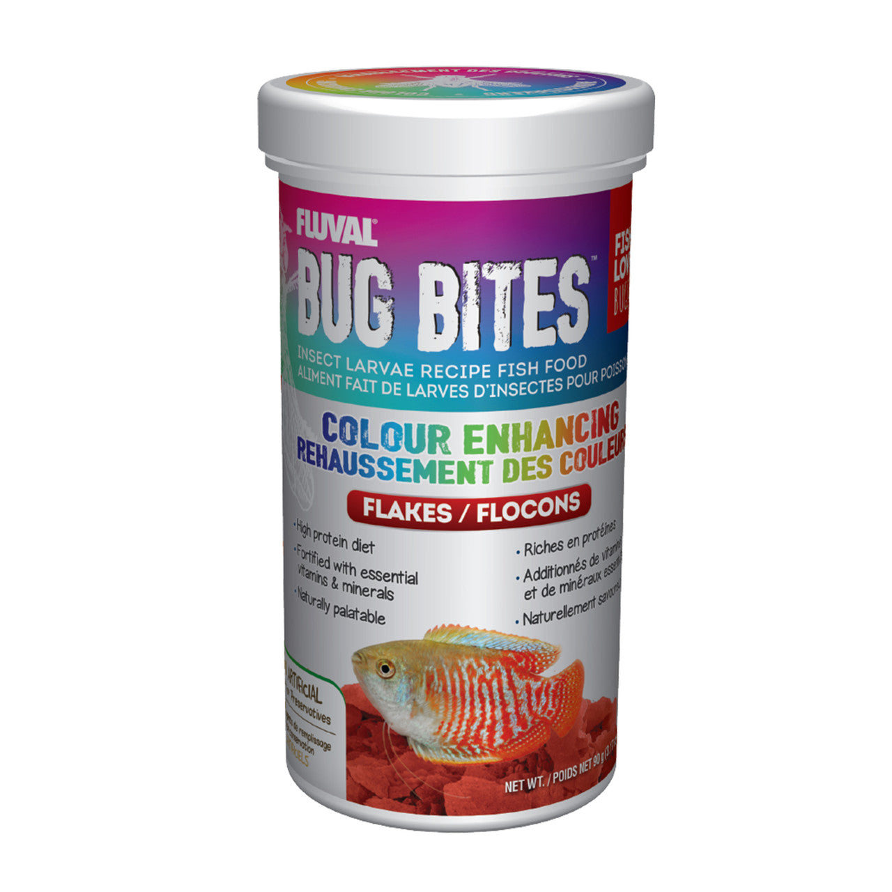 Fluval Bug Bites Color Enhancing Flakes 3.17 oz 015561173483