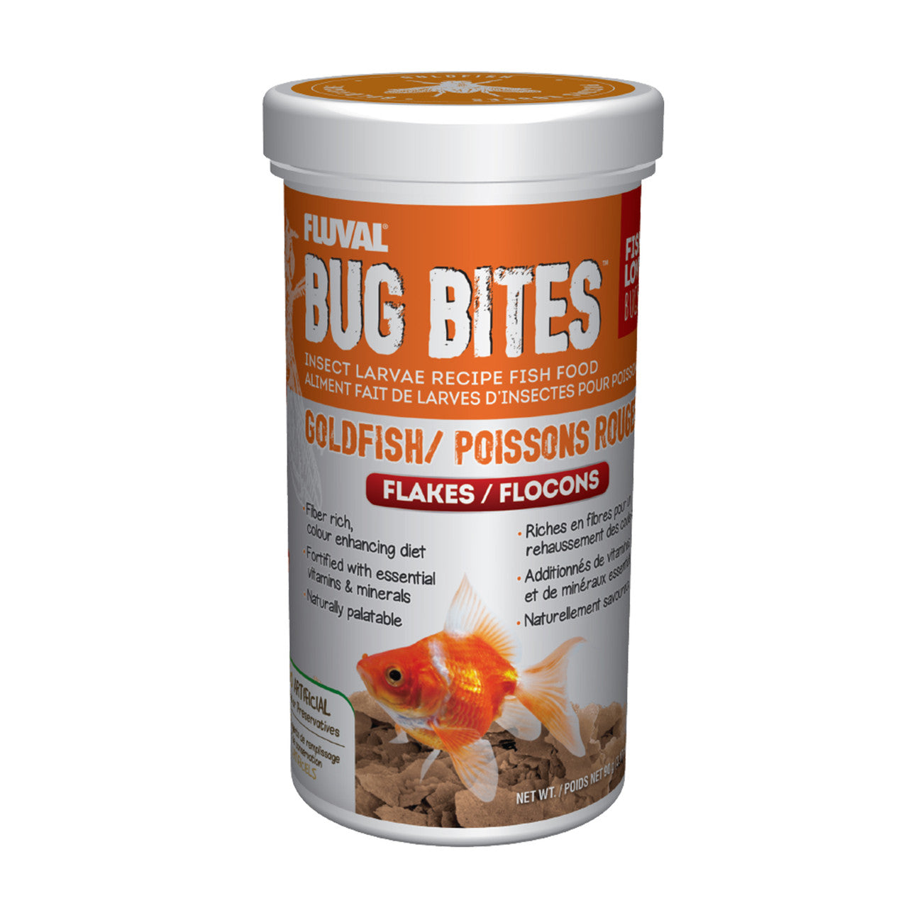 Fluval Bug Bites Goldfish Flakes 3.17 oz 015561173407