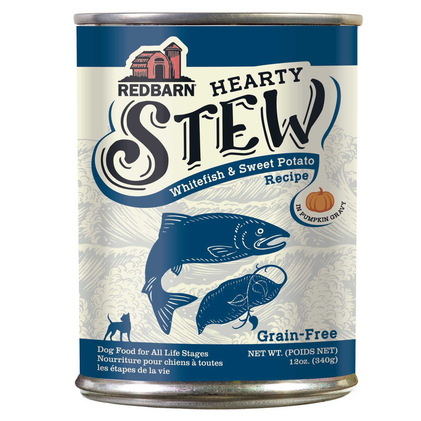 Redbarn Pet Products Hearty Stew All Life Stages Canned Dog Food Whitefish & Sweet Potato 12ea/12 oz 785184105177