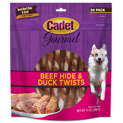 Cadet Gourmet Beef Hide & Duck Dog Twist Sticks Beef Hide & Duck 14 oz (50 ct) 768303072222