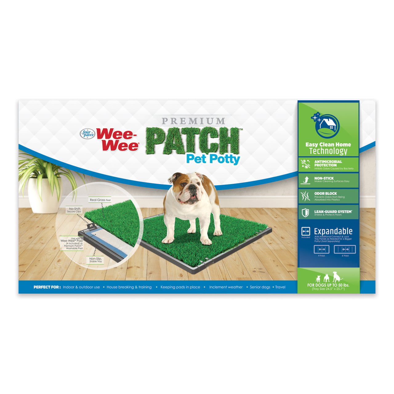Four Paws Wee-Wee Premium Patch Indoor and Outdoor Pet Potty 24.5" x 25.7" (1 Count)