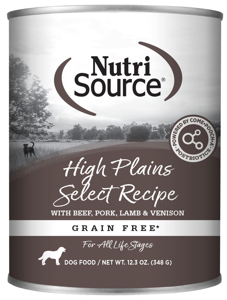 NutriSource Select Recipe Grain Free Canned Dog Food High Plains Select 12ea/12.3 oz 073893021209
