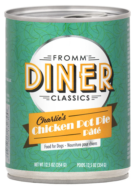 Fromm Diner Classics Charlie?s Chicken Pot Pie Pate Canned Dog Food 12.5 oz