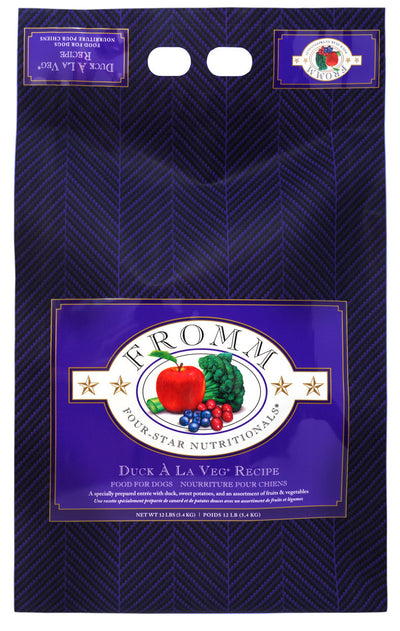 Fromm Four-Star Duck A La Veg Recipe Dog Food 12 lb