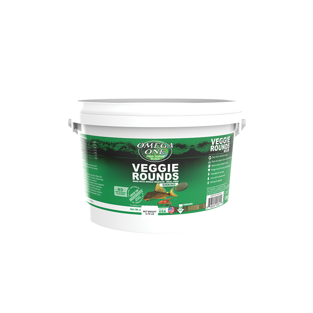 Omega One Veggie Rounds Sinking Pellet Fish Food 2.75 lb 698220057210